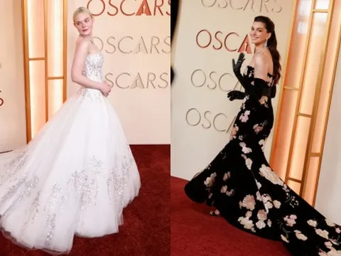 Anne Hathaway, Elle Fanning đẹp tựa công chúa trên thảm đỏ Oscar 2026