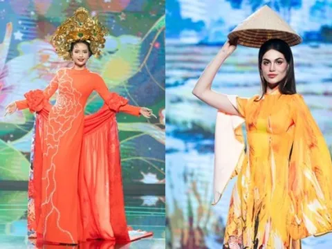 Hoa hậu Ngọc Châu, Miss Charm Anna Blanco diện áo dài cùng 'đọ' sắc