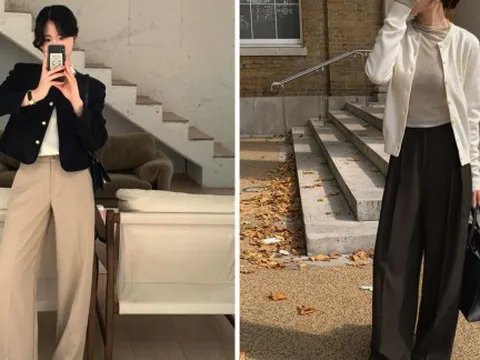 Quần ống rộng vào công sở, phối sao cho thanh lịch?