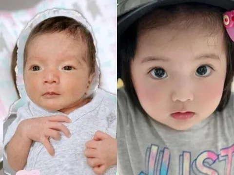 Con gái Viện trưởng Viện Văn hóa Nghệ thuật chào đời nặng hơn 2 kg, giờ bụ bẫm, da trắng, mắt to, mũi cao xinh như thiên...