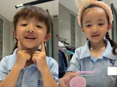 Học trường quốc tế 600 triệu/năm, con gái Đông Nhi 5 tuổi tự quay clip nói tiếng Anh, chất giọng như chim hót