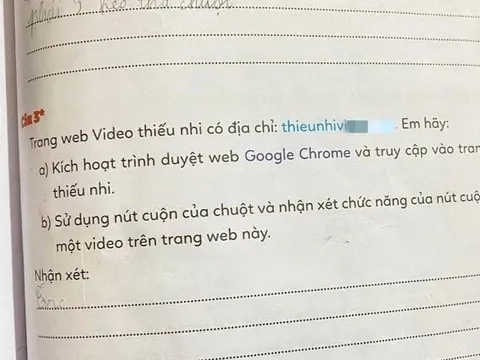 Vở bài tập Tin học lớp 3 có đường link web đen gây bức xúc