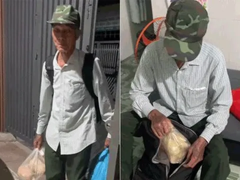 Cha 70 tuổi ở Đồng Nai mang ba lô rau, trứng, vượt 200km đến thăm con gái