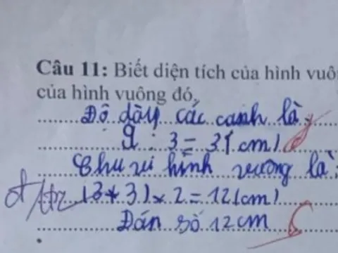 Học sinh lớp 3 làm toán (3 + 3) x 2 = 12 bị cô gạch sai, mẹ lên mạng thắc mắc làm bùng nổ tranh cãi