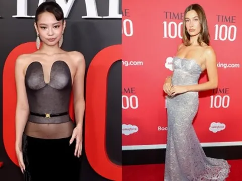 Jennie đọ sắc cùng Hailey Bieber tại thảm đỏ quyền lực TIME 100
