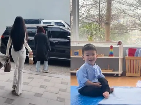 Học trường quốc tế 100 triệu/năm, con trai Quang Hải Chu Thanh Huyền 21 tháng tuổi nói tiếng Anh với cô giáo Tây rất tốt