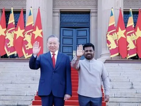 Tổng thống Sri Lanka chủ trì lễ đón trọng thể Tổng Bí thư, Chủ tịch nước Tô Lâm