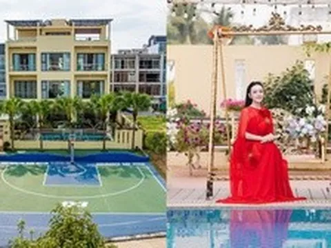 Biệt thự 1000m2, 10 phòng ngủ, có cả sân bóng rổ của nữ NSƯT, trưởng khoa thanh nhạc đình đám