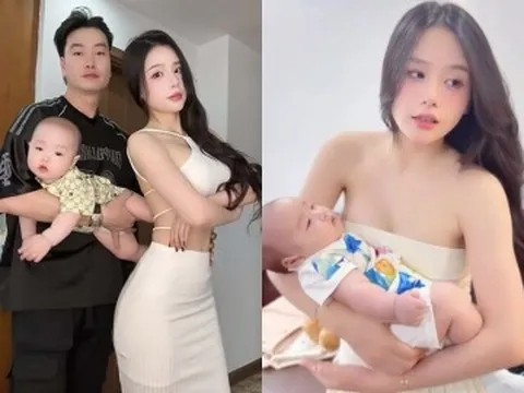 Vợ Trọng Lân khoe con trai bụ bẫm, giống bố y đúc, lo lắng vì bé 7 tháng vẫn thưa tóc