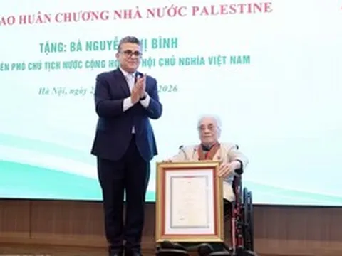 Nhà nước Palestine tặng nguyên Phó Chủ tịch nước Nguyễn Thị Bình Huân chương Ngôi sao Công trạng
