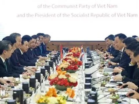 Những hình ảnh Tổng Bí thư, Chủ tịch nước Tô Lâm hội đàm với Thủ tướng Thái Lan