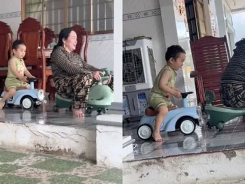 Clip bà ngoại đua xe 3 bánh cùng 'khối nghỉ hè' khiến dân mạng bật cười