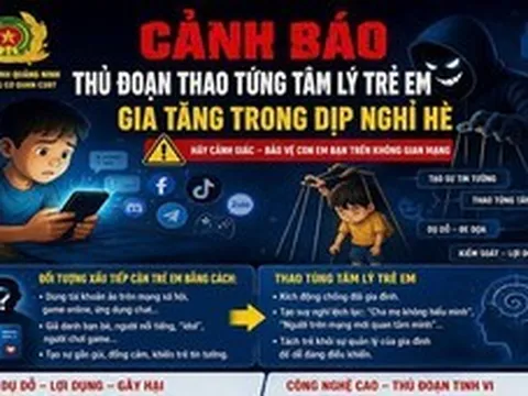 Cảnh báo thủ đoạn thao túng tâm lý trẻ em gia tăng trong dịp nghỉ hè