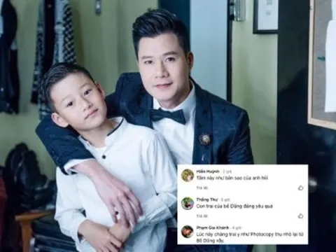 Quang Dũng khoe lại ảnh cùng con trai Jennifer Phạm lúc nhỏ, Bảo Nam dễ thương là bản sao hoàn hảo của bố