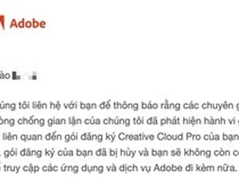 Người dùng Việt dùng Adobe bản quyền vẫn bị khoá tài khoản