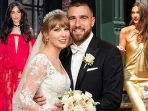 Siêu đám cưới của Taylor Swift và chồng cầu thủ: Rò rỉ ảnh hiếm của cô dâu, dàn khách mời hạng A váy áo đổ bộ