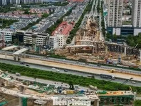 Toàn cảnh nút giao gần 2.400 tỷ đồng đang thành hình ở cửa ngõ phía Tây Hà Nội