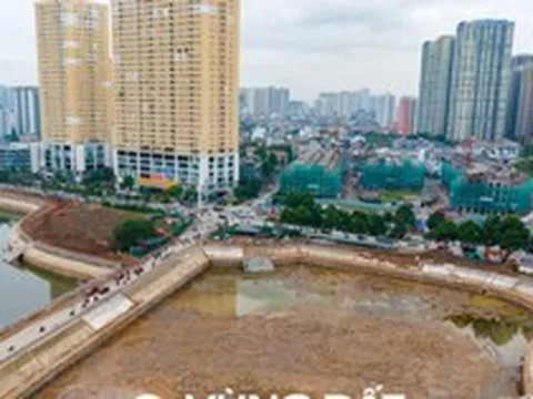 Toàn cảnh hồ điều hòa rộng tương đương Hồ Gươm tạo dấu ấn quan trọng trên trục đường Tố Hữu