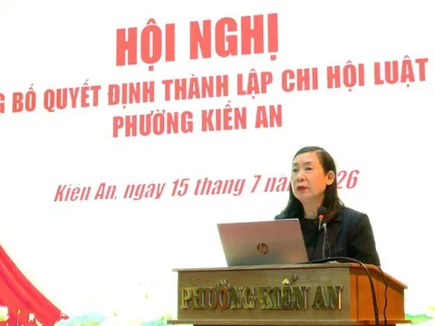 Hải Phòng: Công bố Quyết định thành lập Chi hội Luật gia phường Kiến An