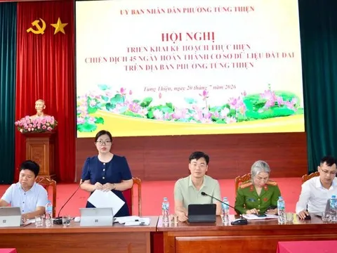 Phường Tùng Thiện triển khai "Chiến dịch 45 ngày" hoàn thiện cơ sở dữ liệu đất đai