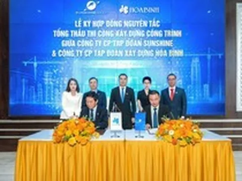Sunshine Group ký kết các hợp đồng tổng thầu với DELTA Group và Xây dựng Hòa Bình, tổng giá trị gần 80.000 tỷ đồng