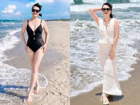 Nghệ sĩ Vân Dung diện áo tắm khoe dáng nét căng hút nghìn like, 51 tuổi được khen "thua gì các nàng hậu"