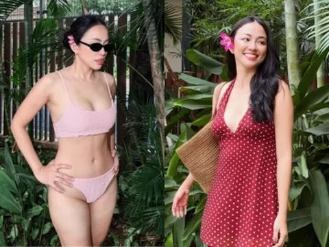 Hot girl xinh như hoa là học trò của siêu mẫu Minh Tú, làm mẹ bỉm vẫn mê diện bikini khoe dáng "nét căng"
