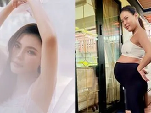 Thúy Diễm mang bầu lần 2 tăng 18kg, được ông xã khen "bầu xinh đẹp nhất trong cuộc đời"