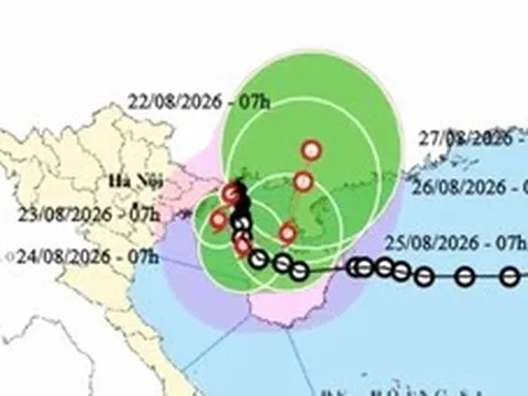 Bão số 4 đang gần bờ biển Quảng Ninh - Hải Phòng, có thể gây gió giật cấp 8-9, kèm mưa to đến rất to