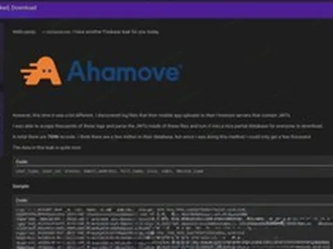 Nghi vấn dữ liệu Ahamove bị rò rỉ: 7.098 bản ghi chứa email, họ tên và thông tin thiết bị