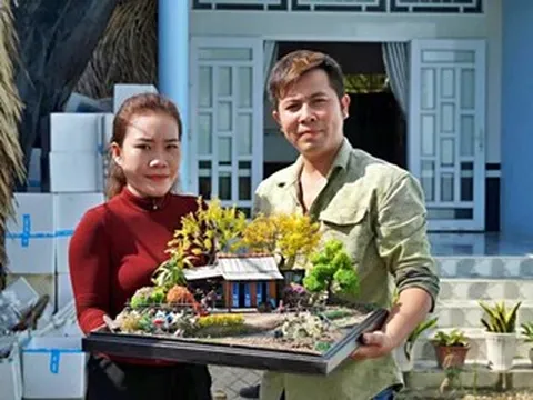 Vợ chồng Cà Mau biến đũa tre, vỏ lon bia thành những ngôi nhà đầy ký ức