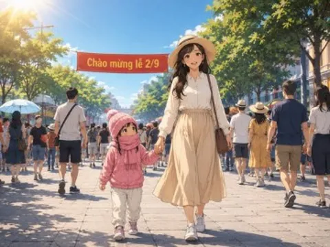 Trong bức hình, mẹ trẻ xinh đã mắc một sai lầm khi đưa con gái đi chơi dịp Lễ 2/9, ai tinh ý mới nhìn ra