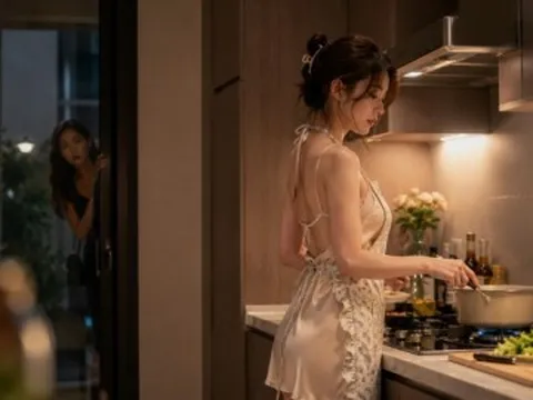 Nghỉ lễ tranh thủ ghé nhà chồng cũ thăm con, giật mình thấy cô bạn thân trong bếp