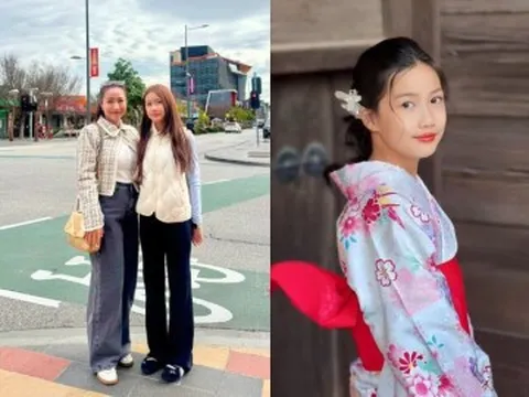 Ốc Thanh Vân đưa con gái quay lại Úc, ái nữ 13 tuổi làm trợ lý của mẹ, dậy thì cao lớn, xinh chuẩn mỹ nhân