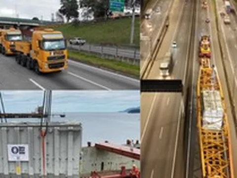 Phát hiện siêu xe tải 540 tấn di chuyển trên tuyến cao tốc cùng đoàn xe hộ tống, đi với vận tốc chỉ 10 km/h để thực hiện nhiệm vụ quan trọng