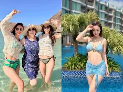 Hoa hậu Jennifer Phạm diện bikini khoe dáng gợi cảm, tự hào khoe mẹ ruột xinh đẹp, truyền hết gen cho con