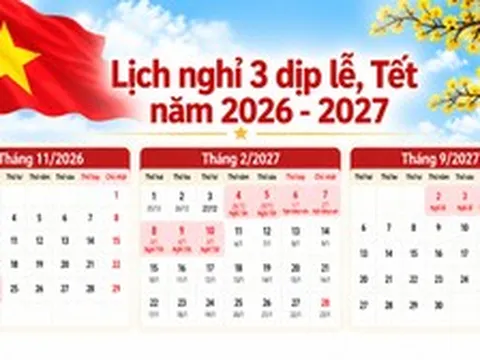 Chi tiết lịch nghỉ Ngày Văn hóa 2026, Tết Nguyên đán và Quốc khánh 2027