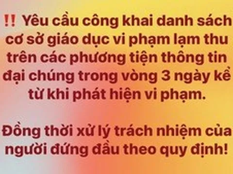 Xử lý phản ánh lạm thu: Đừng để phụ huynh phải e ngại