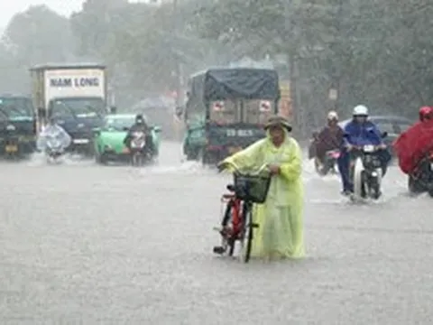 Mưa xuyên đêm, nhiều tuyến phố ở Vinh ngập sâu, phải lắp máy bơm dã chiến