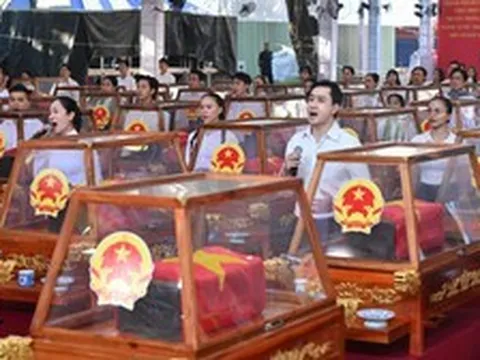 Tổng duyệt lễ truy điệu hài cốt liệt sĩ được tìm thấy tại CV Lê Thị Riêng