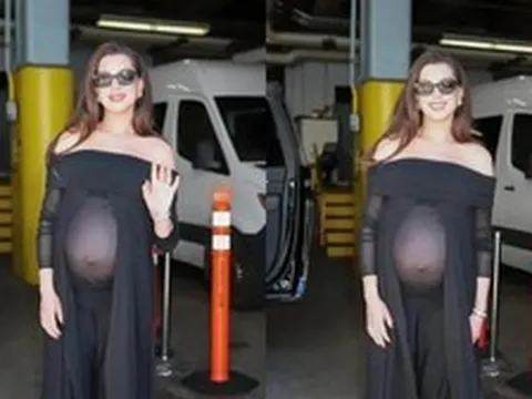 Anne Hathaway mang thai lần ba ở tuổi U50, tự tin khoe bụng bầu với trang phục xuyên thấu nhưng lại gây ra nhiều tranh luận