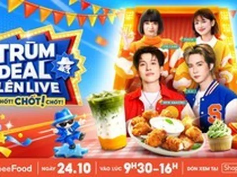 Rủ nhau nhập tiệc, săn deal món ngon giảm đến 50% cùng ShopeeFood trên Trùm Deal Lên Live 24.10