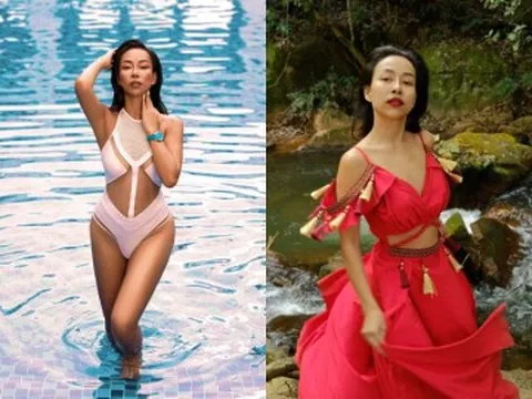 Mẹ đơn thân Vbiz diện áo tắm khoe dáng "thắt đáy lưng ong" quyến rũ, U40 đẹp vượt tuổi tác