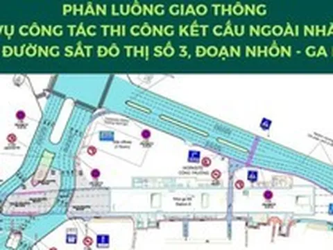 Phân luồng giao thông đường Kim Mã phục vụ thi công ga S9